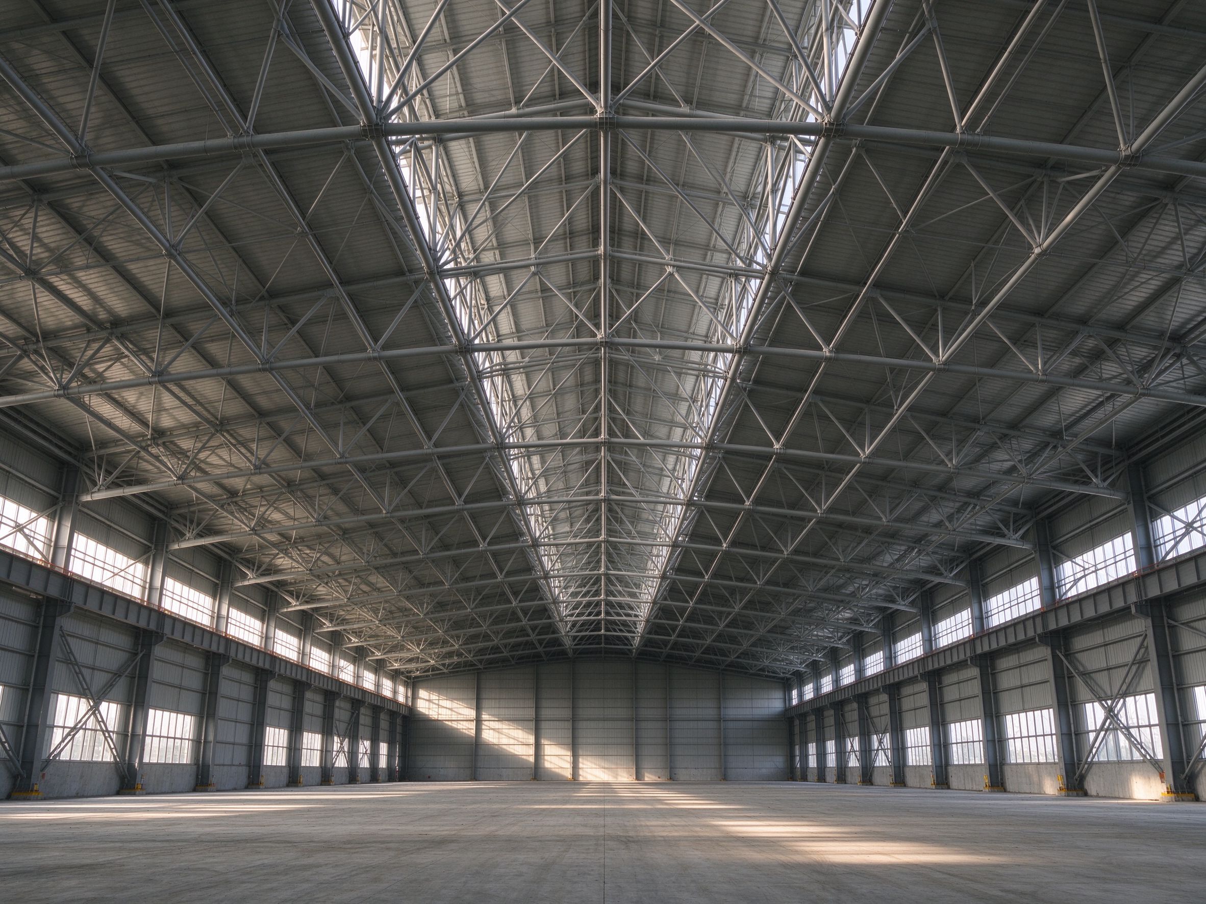 Portal frame and truss options for heavy spans (illustrative concept image)