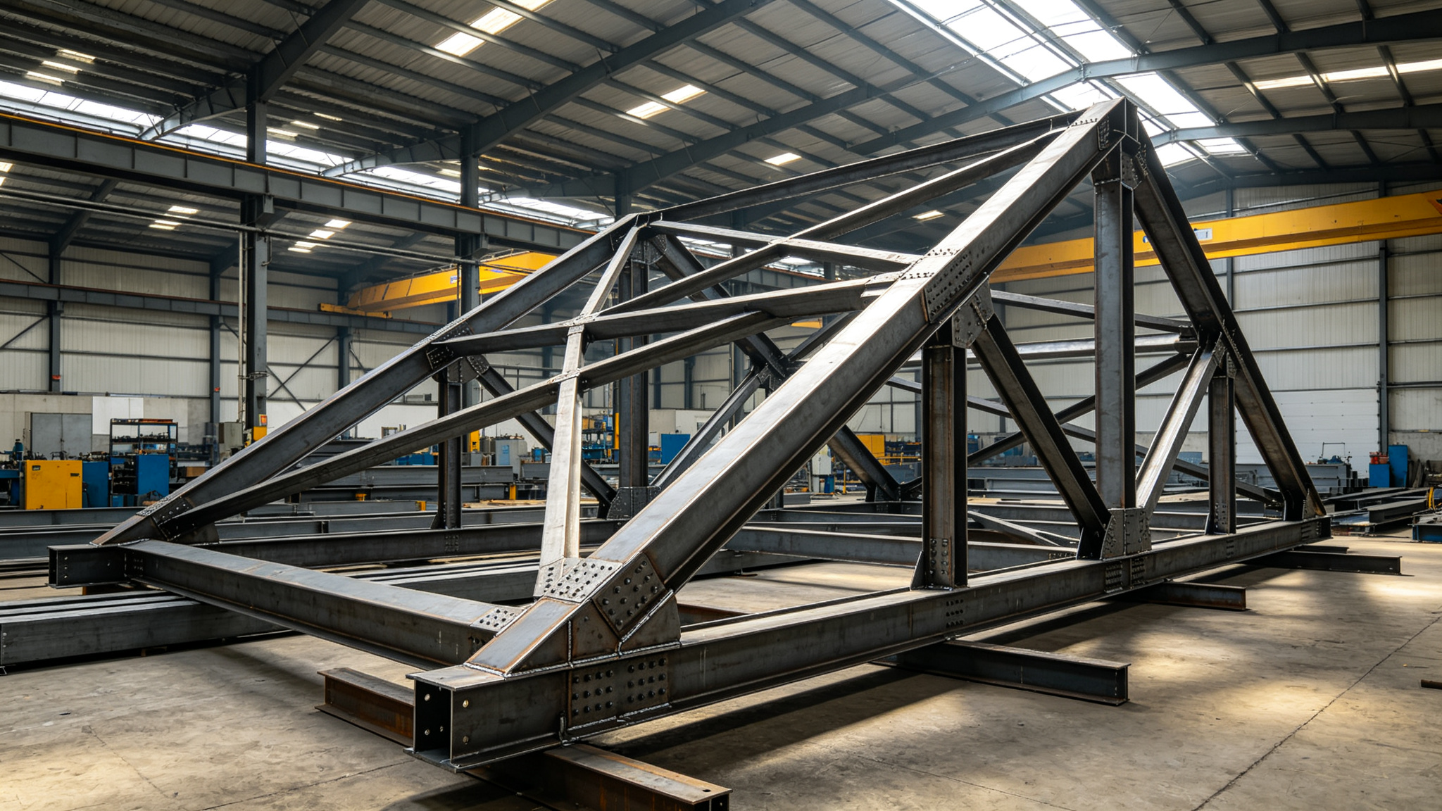 Steel truss structure in factory
