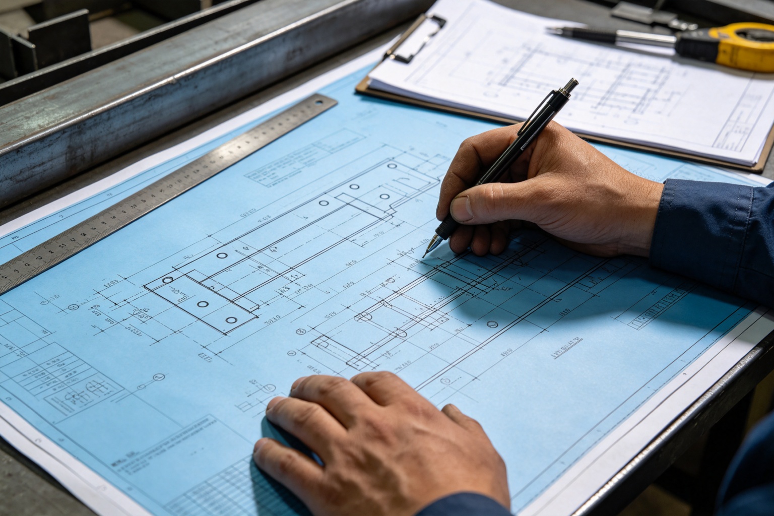 Detailing engineers developing member shop drawings