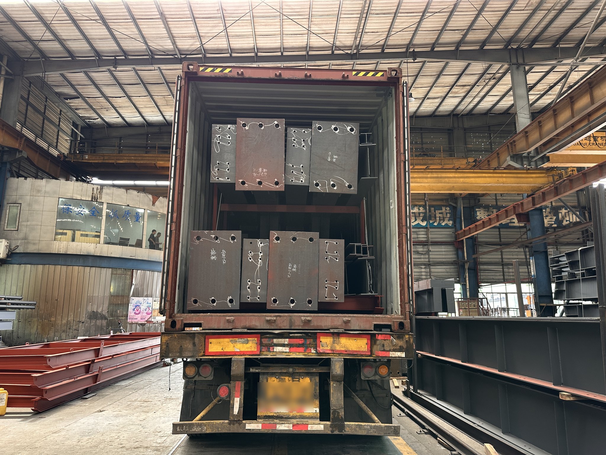 Loaded container prepared for export shipment