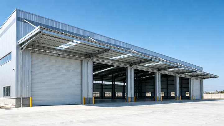 Industrial and manufacturing steel workshop