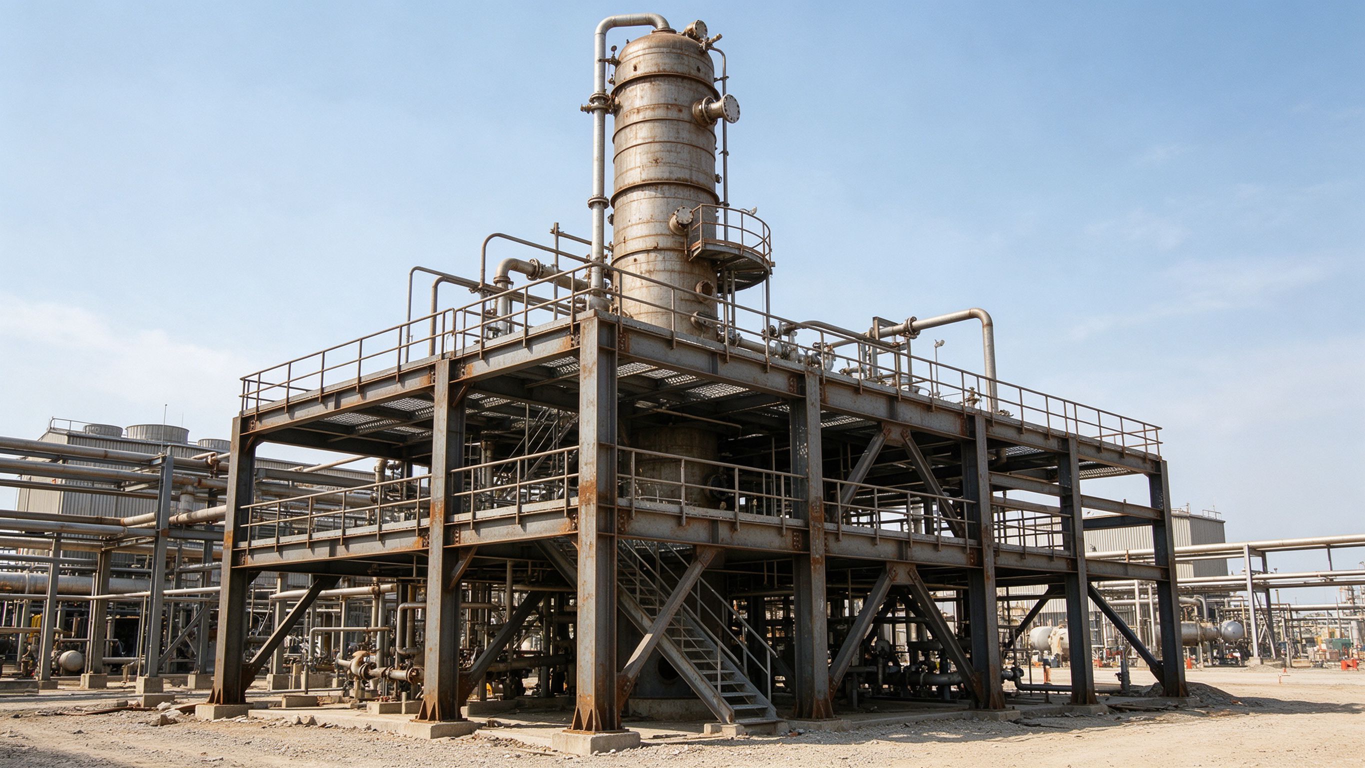 Industrial equipment platform and support structure
